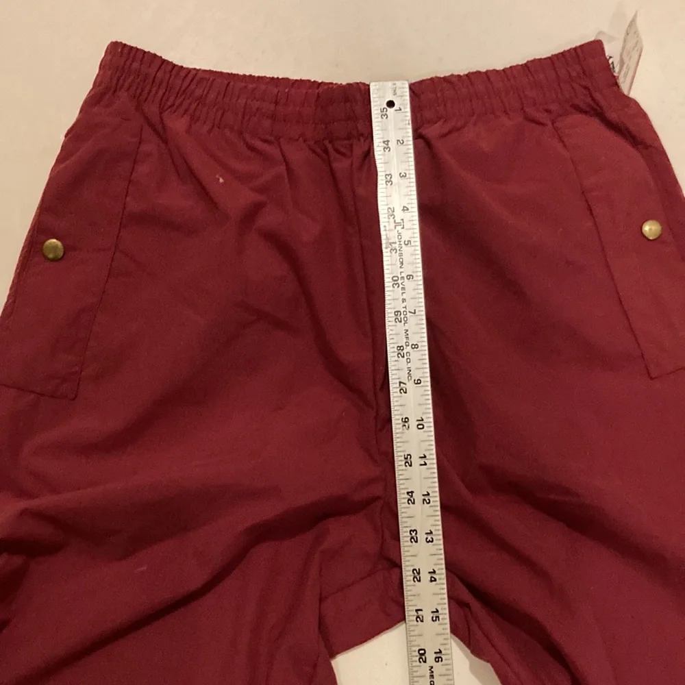 NWT Men’s Burgundy Golf Pants, Drawstring +Elastic Waist; Adjustable Ankles; SzM